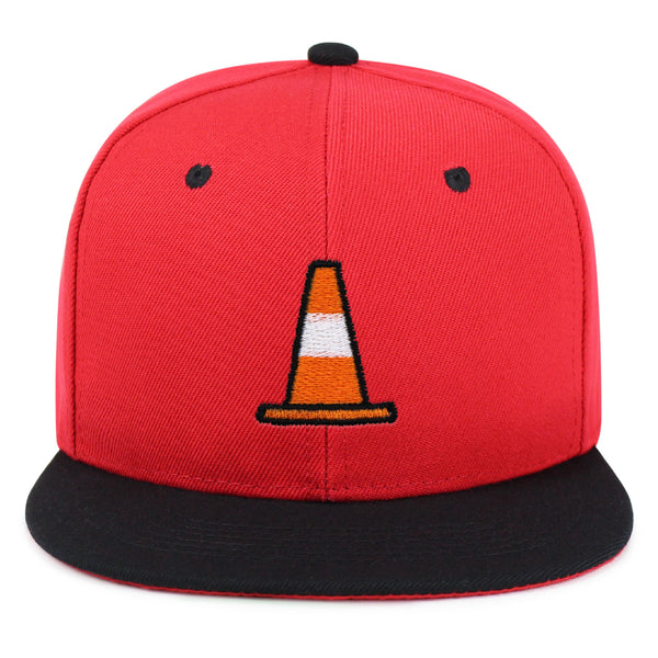 Safety Cone Snapback Hat Embroidered Hip-Hop Baseball Cap Construction