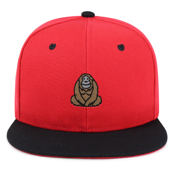 Orangutan Snapback Hat Embroidered Hip-Hop Baseball Cap Sumatran Monkey