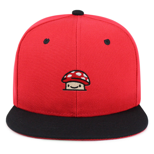 Mushroom  Snapback Hat Embroidered Hip-Hop Baseball Cap Red