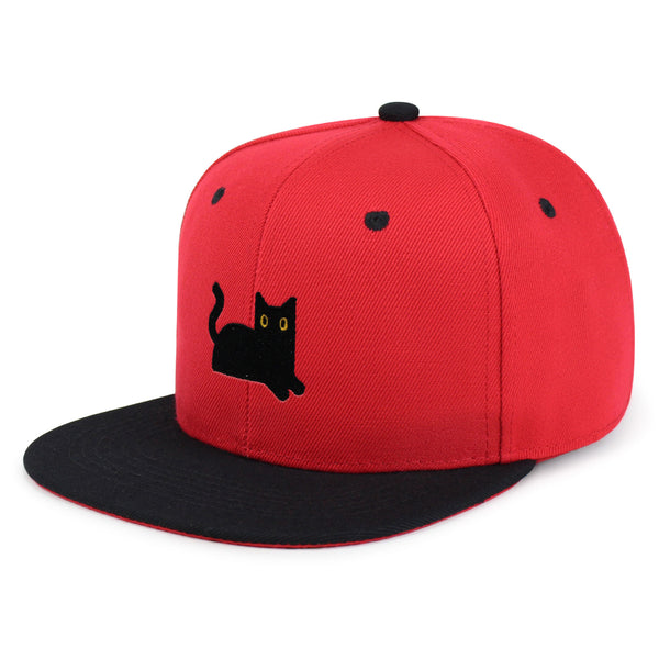 Black Cat Snapback Hat Embroidered Hip-Hop Baseball Cap Cat Mom