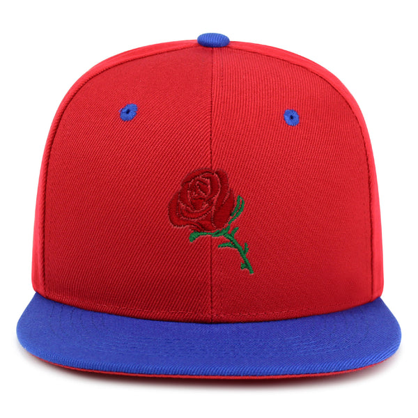 Rose Snapback Hat Embroidered Hip-Hop Baseball Cap Flower Floral Love