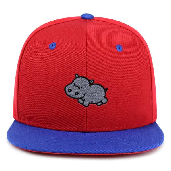 Cute Hippo Snapback Hat Embroidered Hip-Hop Baseball Cap Hippopotamus Zoo