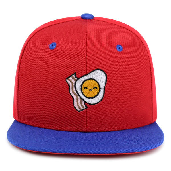 Egg and Bacon Snapback Hat Embroidered Hip-Hop Baseball Cap Breakfast