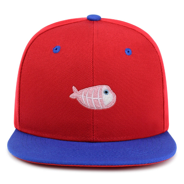 Fishbone Snapback Hat Embroidered Hip-Hop Baseball Cap Pink Bone