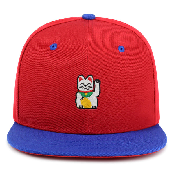 Waving Cat Snapback Hat Embroidered Hip-Hop Baseball Cap Japanese Statue