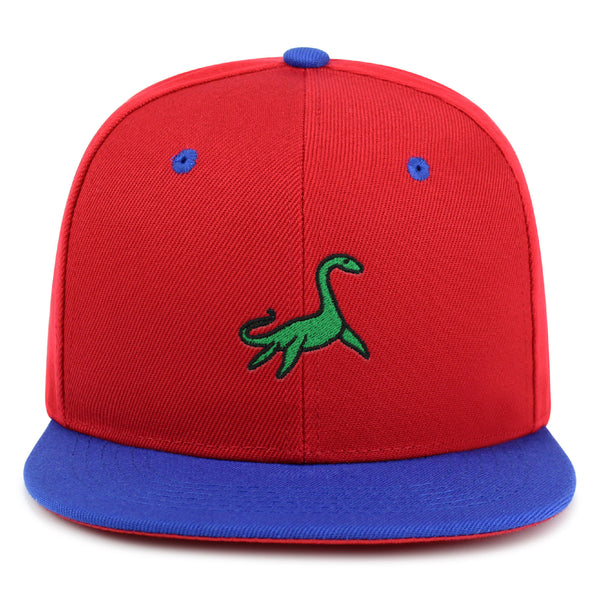 Elasmosaurus Dinosaur  Snapback Hat Embroidered Hip-Hop Baseball Cap Green