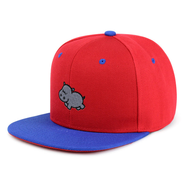 Cute Hippo Snapback Hat Embroidered Hip-Hop Baseball Cap Hippopotamus Zoo