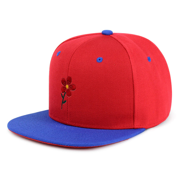 Red Flower Snapback Hat Embroidered Hip-Hop Baseball Cap Floral