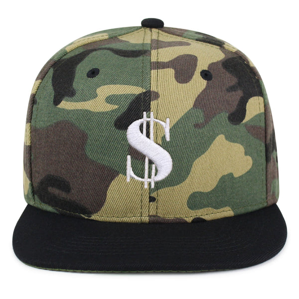 Dollar Sign Snapback Hat Embroidered Hip-Hop Baseball Cap Money Cash