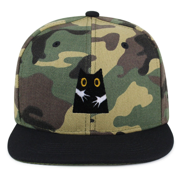 Hugs Snapback Hat Embroidered Hip-Hop Baseball Cap Black Cat Mom