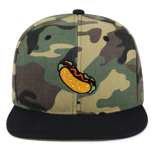 Hot Dog Snapback Hat Embroidered Hip-Hop Baseball Cap Fast Food