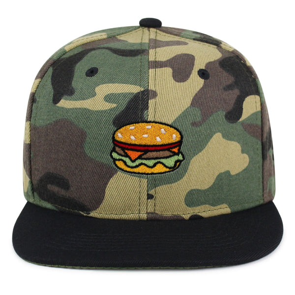 Hamburger Snapback Hat Embroidered Hip-Hop Baseball Cap Fast Food