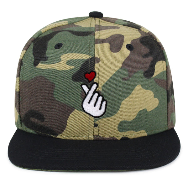 Korean Heart Finger Snapback Hat Embroidered Hip-Hop Baseball Cap Korea Sign