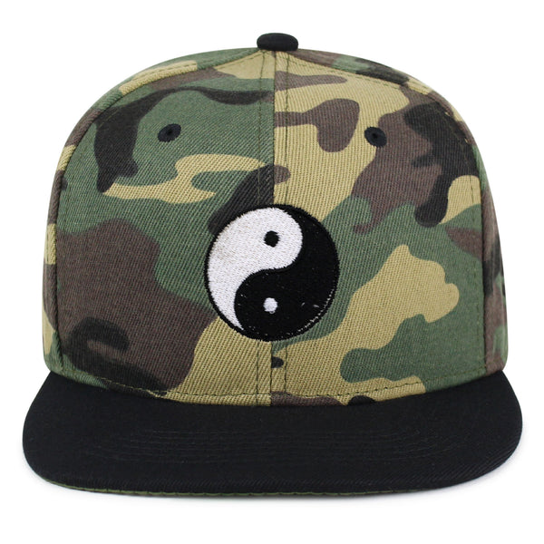 Ying Yang Snapback Hat Embroidered Hip-Hop Baseball Cap Asian Meditation