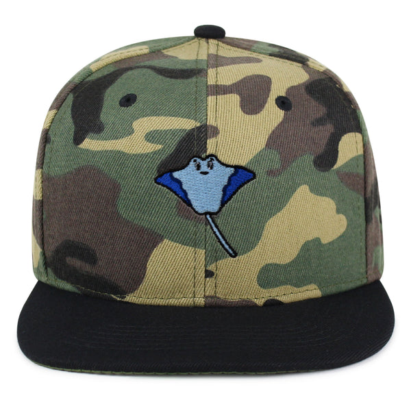 Stingray Snapback Hat Embroidered Hip-Hop Baseball Cap Fishing Ocean