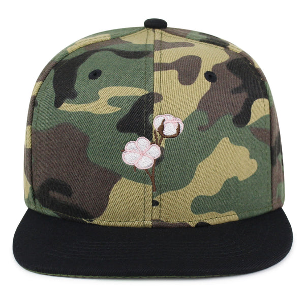 Cotton Flower Snapback Hat Embroidered Hip-Hop Baseball Cap Tree