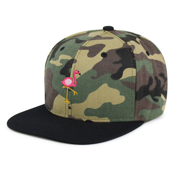 Flamingo Snapback Hat Embroidered Hip-Hop Baseball Cap Bird Pink