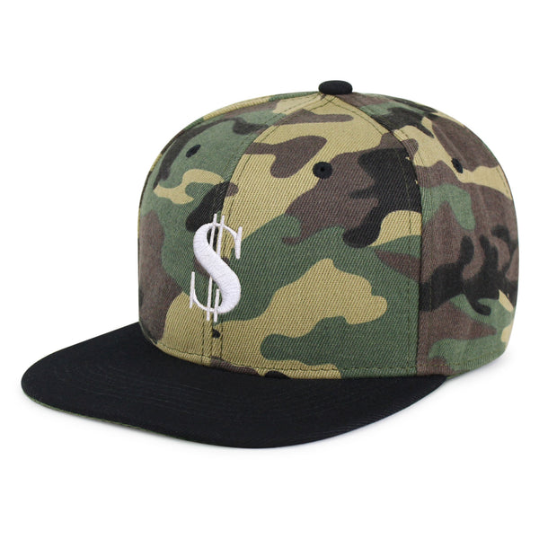 Dollar Sign Snapback Hat Embroidered Hip-Hop Baseball Cap Money Cash