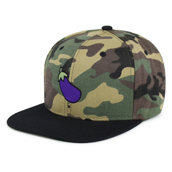 Eggplant Snapback Hat Embroidered Hip-Hop Baseball Cap Foodie Vegetable