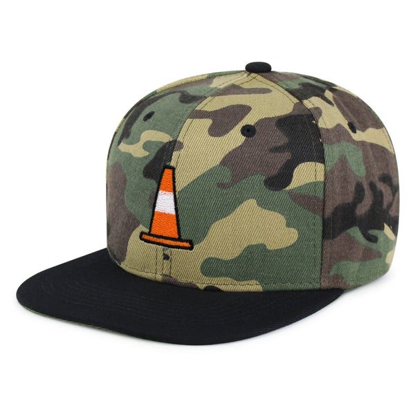 Safety Cone Snapback Hat Embroidered Hip-Hop Baseball Cap Construction