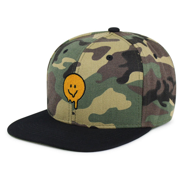 Melted Smile Snapback Hat Embroidered Hip-Hop Baseball Cap Sad Face