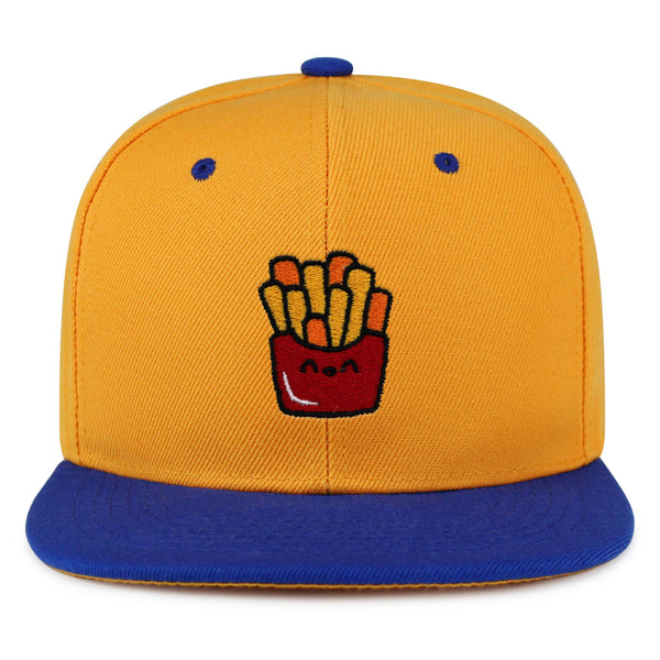 Smiling French Fries Snapback Hat Embroidered Hip-Hop Baseball Cap Chips Fast Food