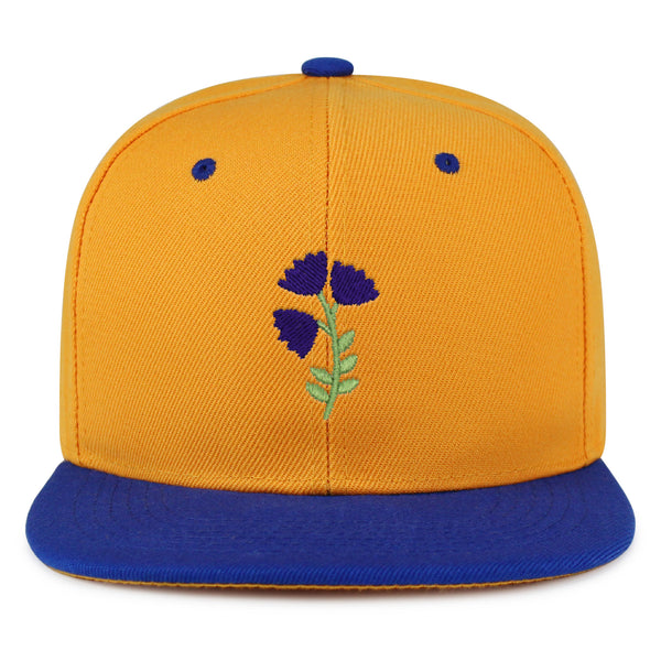 Purple flower Snapback Hat Embroidered Hip-Hop Baseball Cap Purple Floral