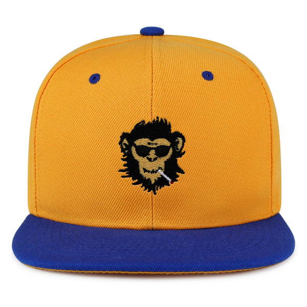 Smoking Monkey Snapback Hat Embroidered Hip-Hop Baseball Cap Wild Animal Funny