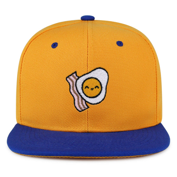 Egg and Bacon Snapback Hat Embroidered Hip-Hop Baseball Cap Breakfast