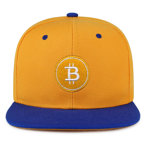 Bitcoin Snapback Hat Embroidered Hip-Hop Baseball Cap Cryptocurrency Investing