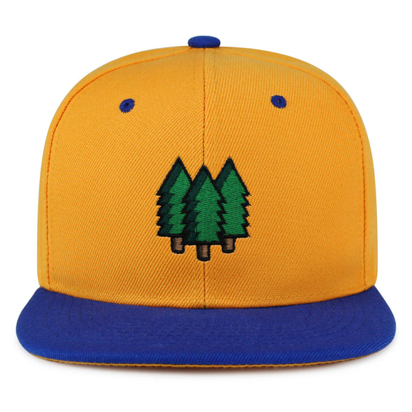 Trees Snapback Hat Embroidered Hip-Hop Baseball Cap Forest Hiking