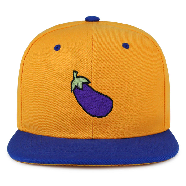 Eggplant Snapback Hat Embroidered Hip-Hop Baseball Cap Foodie Vegetable