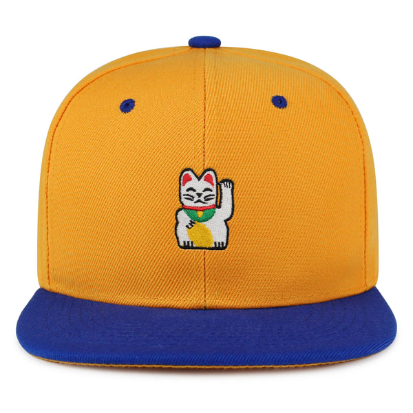 Waving Cat Snapback Hat Embroidered Hip-Hop Baseball Cap Japanese Statue