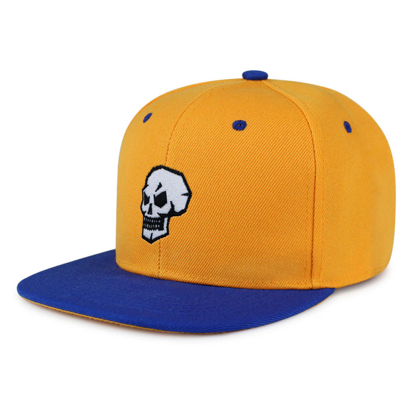 Skull Side View Snapback Hat Embroidered Hip-Hop Baseball Cap Grunge