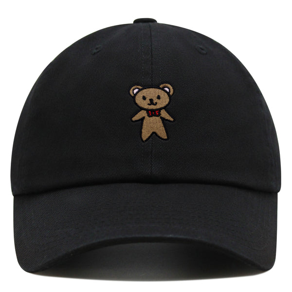 Teddy Bear Premium Dad Hat Embroidered Baseball Cap Ribbon Brown