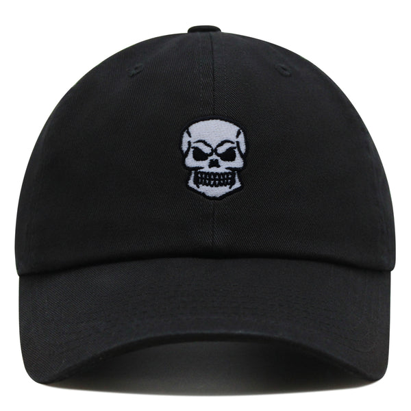 Skull Front View Premium Dad Hat Embroidered Baseball Cap Grunge