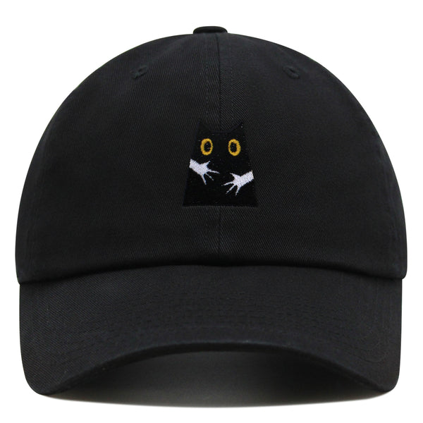 Hugs Premium Dad Hat Embroidered Baseball Cap Black Cat Mom