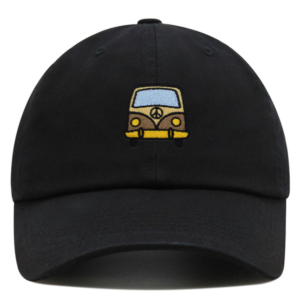 Hippie Van Premium Dad Hat Embroidered Baseball Cap RV VW