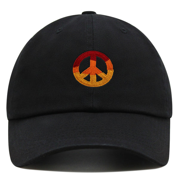 Peace Symbol Premium Dad Hat Embroidered Baseball Cap Hippie Logo