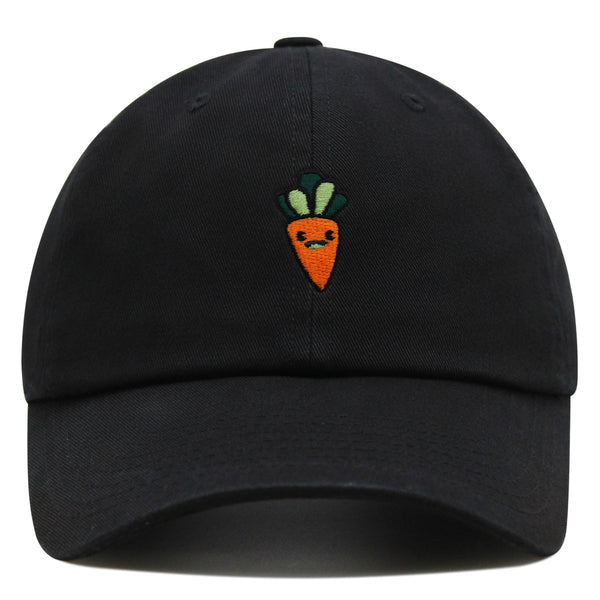 Smiling Carrot Premium Dad Hat Embroidered Baseball Cap Vegetable Vegan