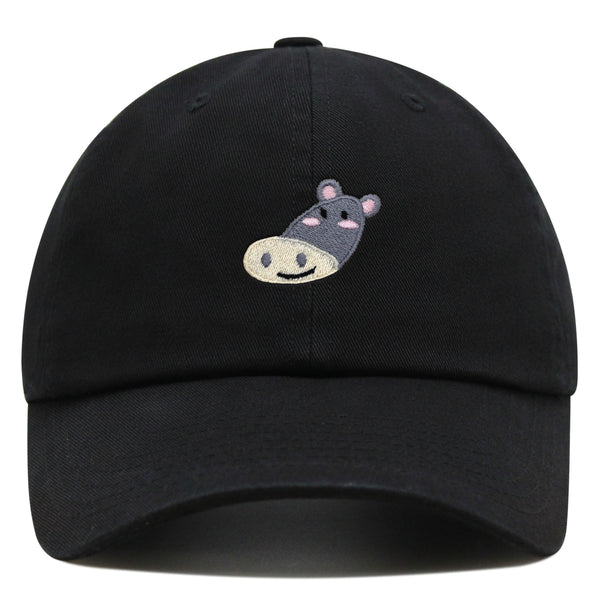 Cute Hippo Face Premium Dad Hat Embroidered Baseball Cap Zoo Hippopotamus