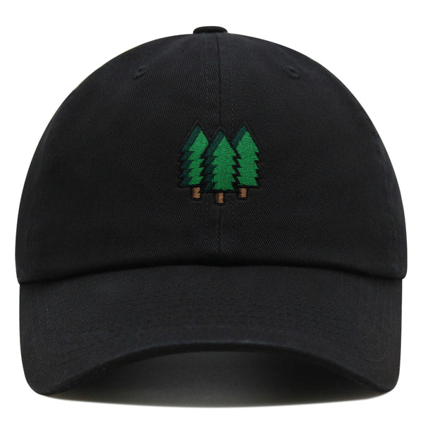 Trees Premium Dad Hat Embroidered Baseball Cap Forest Hiking