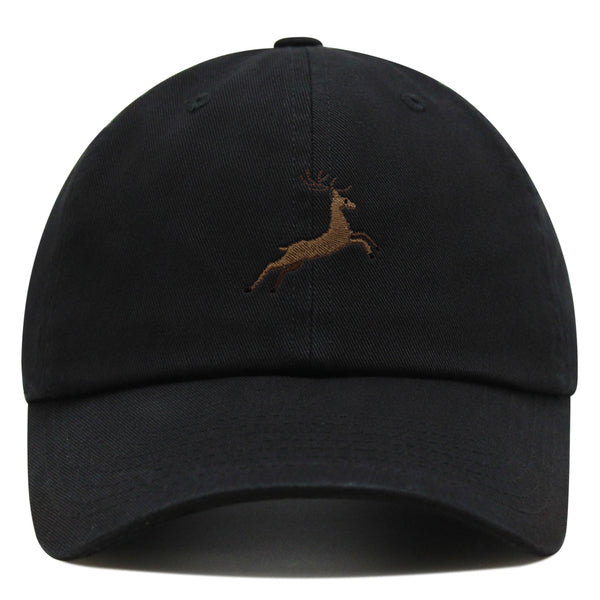 Deer Premium Dad Hat Embroidered Baseball Cap Hunting Jumping