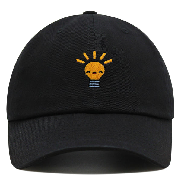 Happy Bulb Premium Dad Hat Embroidered Baseball Cap Lightbulb Idea