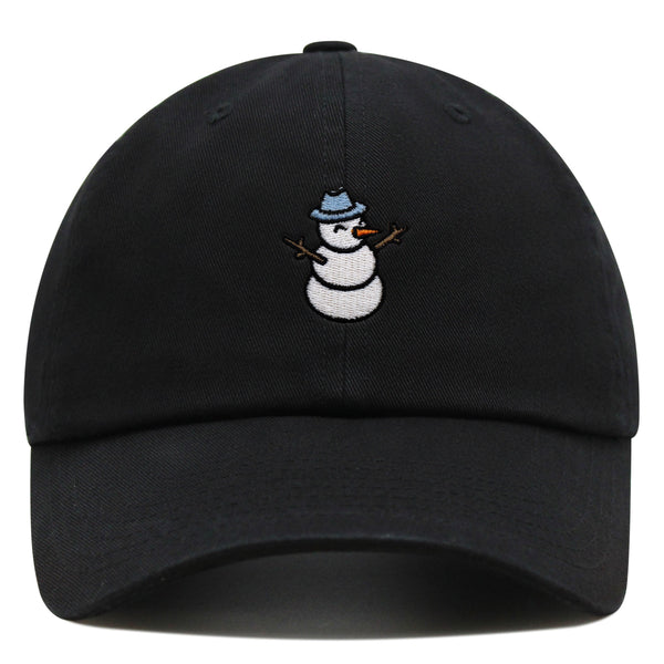 Snowman Premium Dad Hat Embroidered Baseball Cap Winter Snow