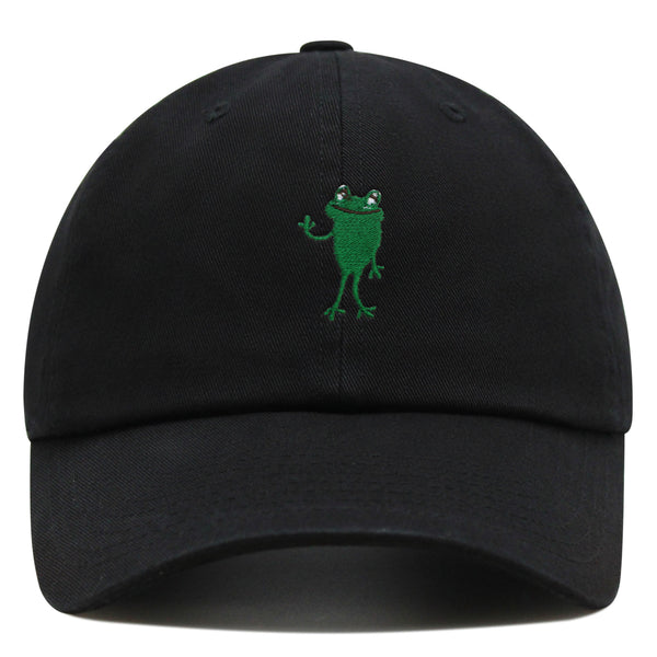 Frog Hi! Premium Dad Hat Embroidered Baseball Cap Cute