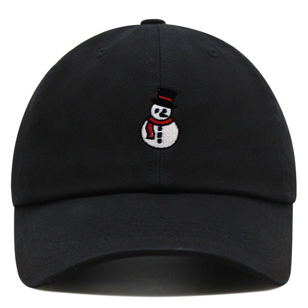 Snowman Premium Dad Hat Embroidered Baseball Cap Winter Christmas