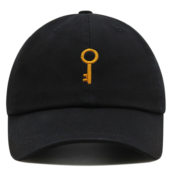 Golden Key Premium Dad Hat Embroidered Baseball Cap Key Door