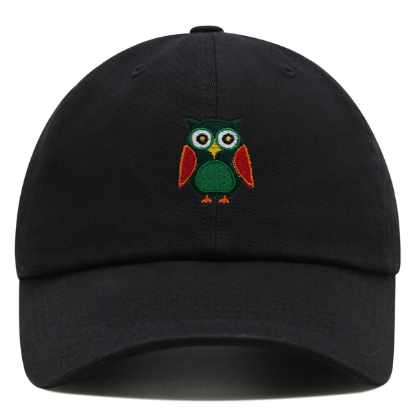 Owl Premium Dad Hat Embroidered Baseball Cap Bird Green