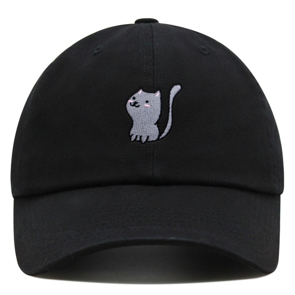 Meow Premium Dad Hat Embroidered Baseball Cap Cat Kitty